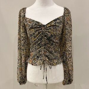 ASTR The Label Love Song Printed Ruched top size small